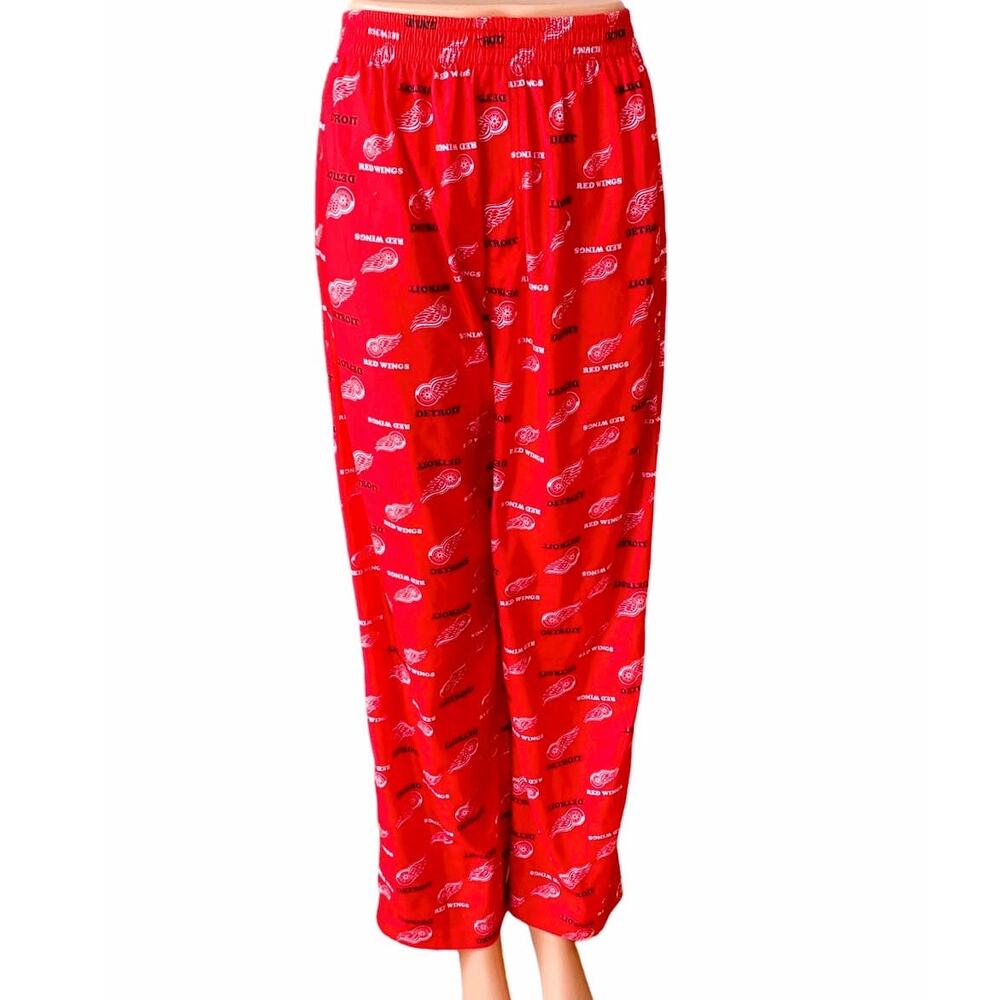 DETROIT RED WINGS Hockey Official NHL Red & White Lounge Pajama Pants ~ LARGE